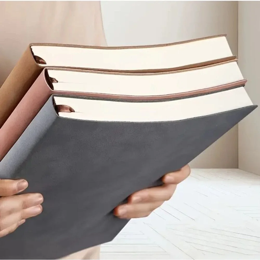 Black Premium Faux Leather Notebook Journal with Pen